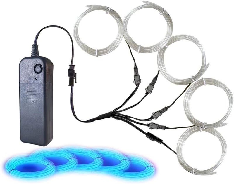 TiTiToo Neon Light 5-in-1 Meter Wire，Portable Battery Pack with Decorative Wire，Suitable for Birthday Parties，Thanksgiving and Other Occasions. (Ice Blue) - Image 1